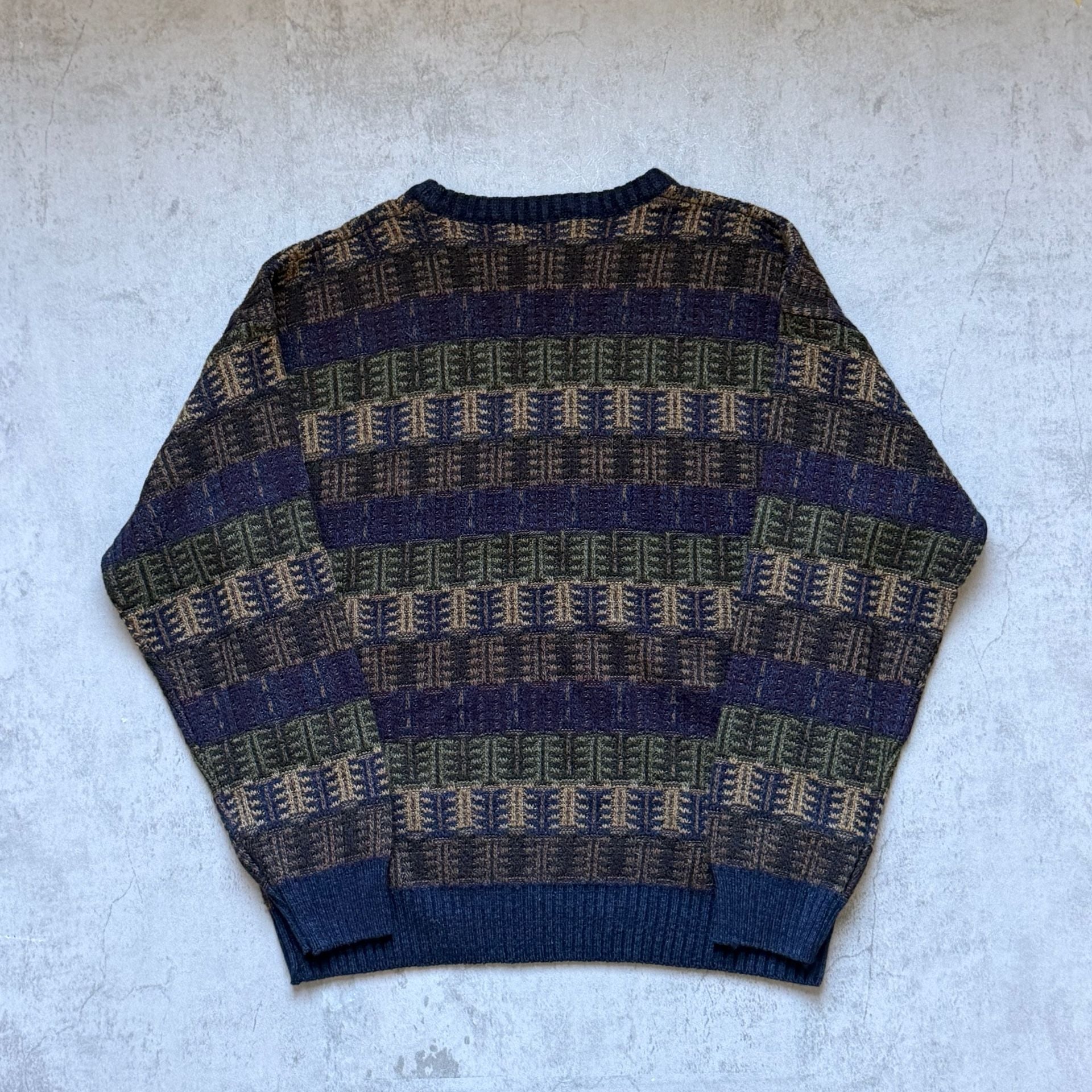 Towncraft Crewneck Sweater Size Large Geometric Patterned Knit 7