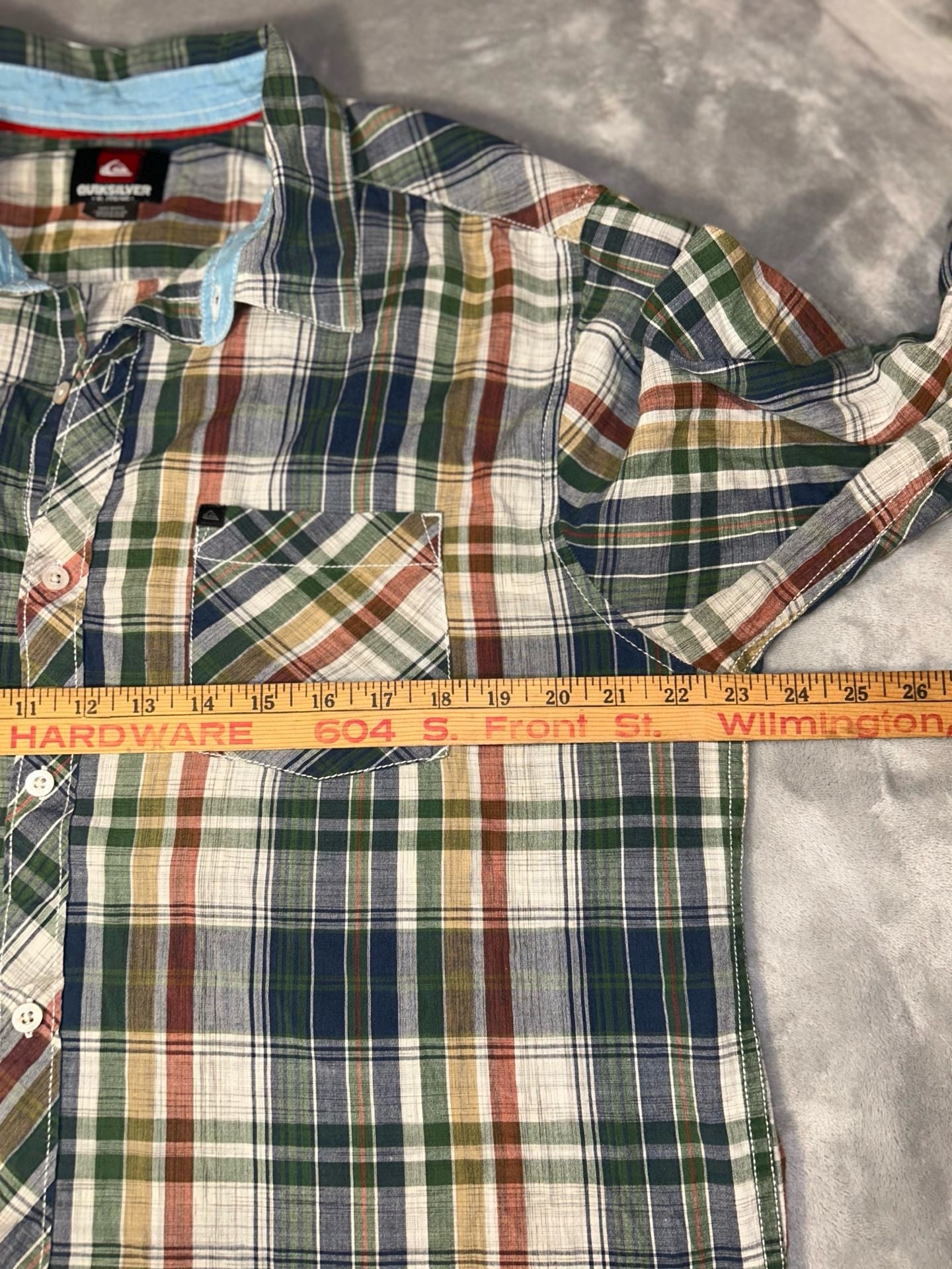 Men’s Quiksilver Plaid Long Sleeve Button Down Shirt Size XL 7