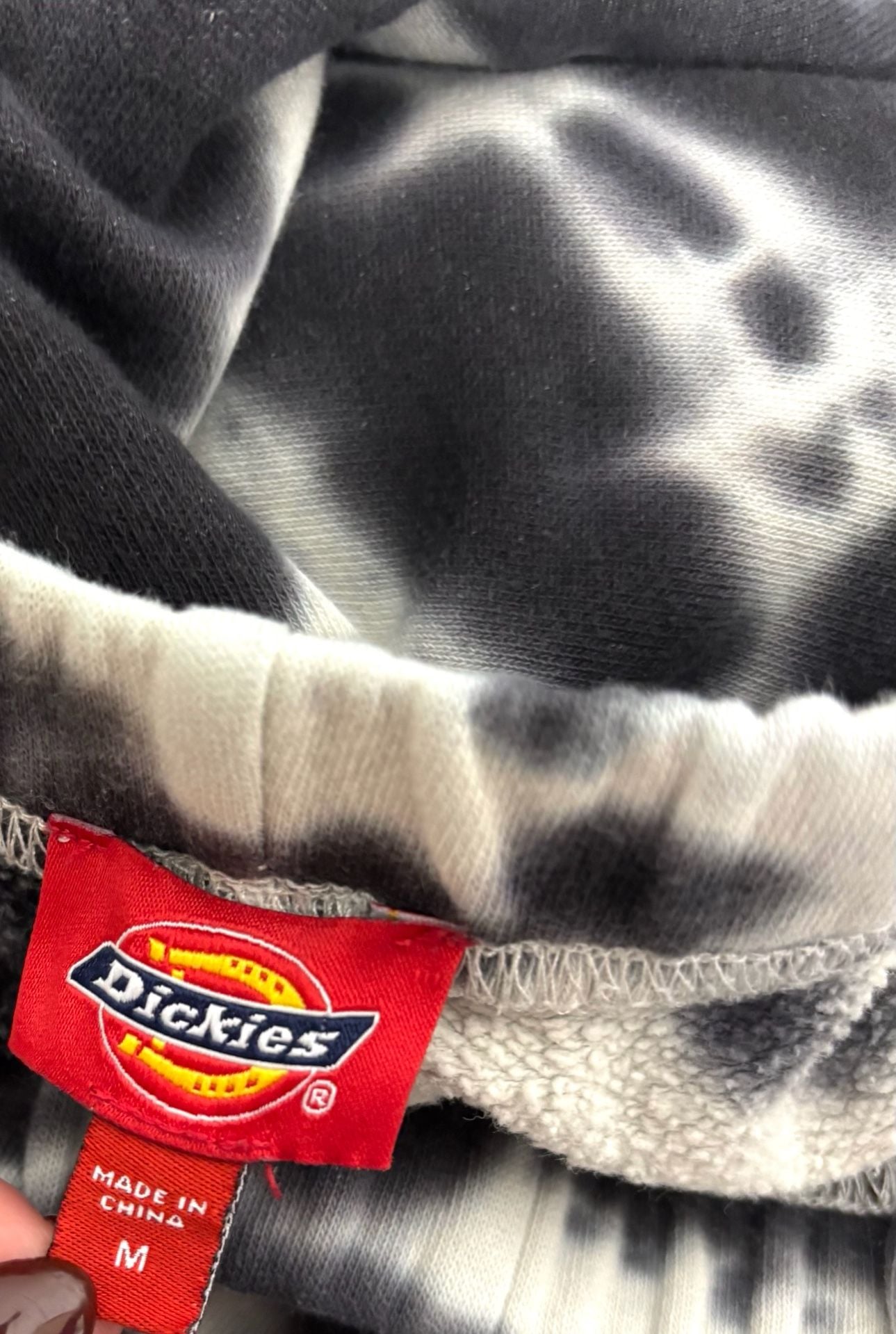 Dickies Tie Dye Sweatpants Black White Joggers Drawstring 8