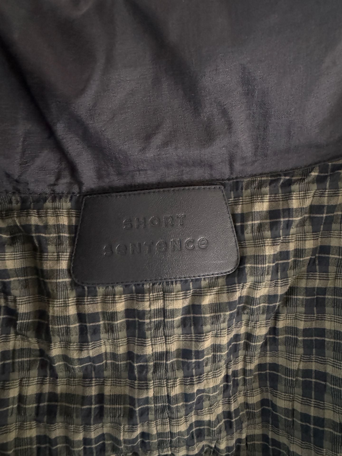 Short Sentence Reversible Down Vest Size M Gray Plaid 8