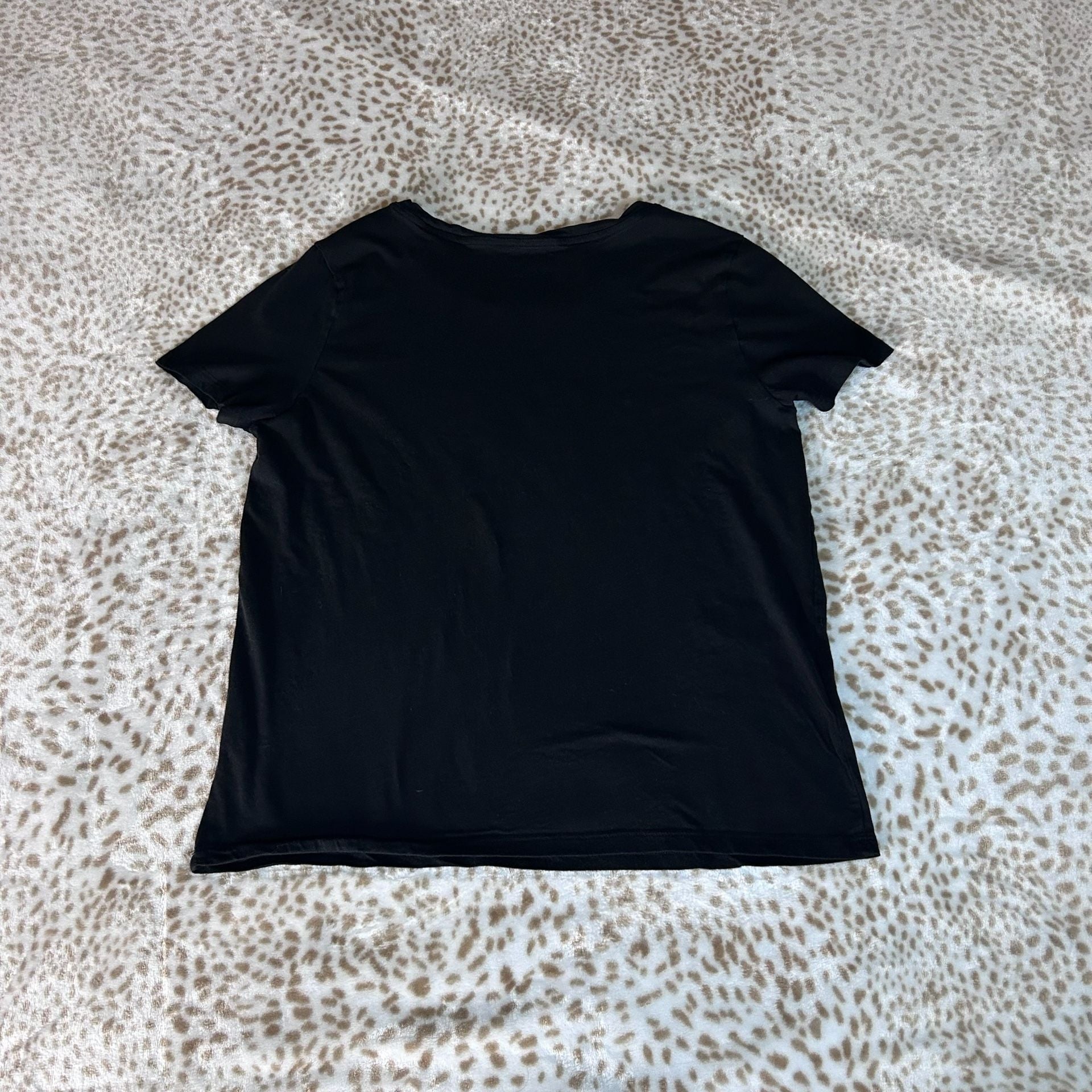 Victoria's Secret Logo T-Shirt Size M Black Gold Foil VS 8