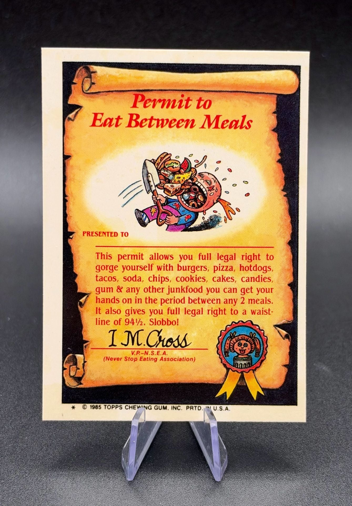 1985 GARBAGE PAIL KIDS SERIES 2 Topps 48a Tongue Tied Tim Trading Card Sticker 3
