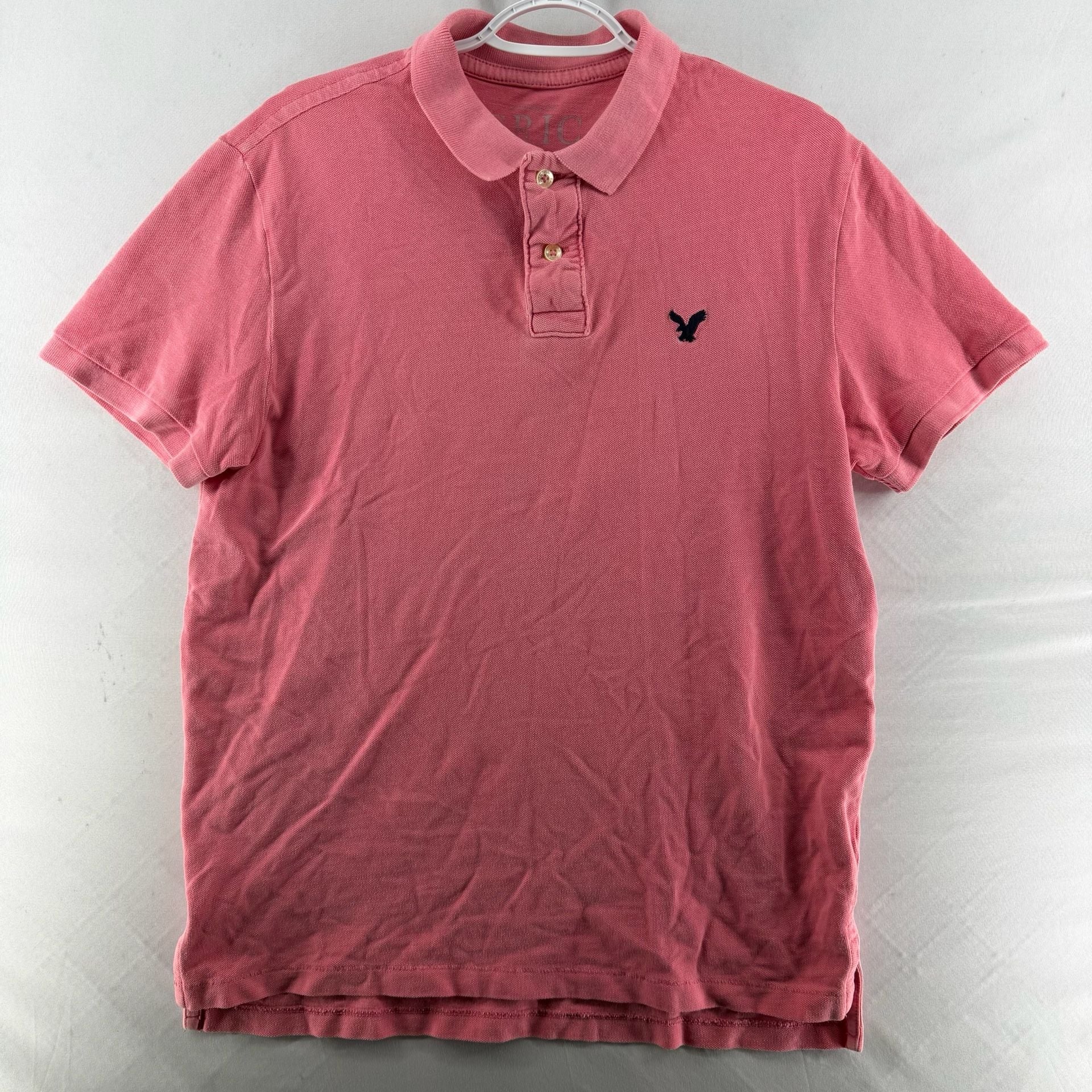 1675 American Eagle Outfitters Polo Shirt Size M Pink Athletic Fit 2
