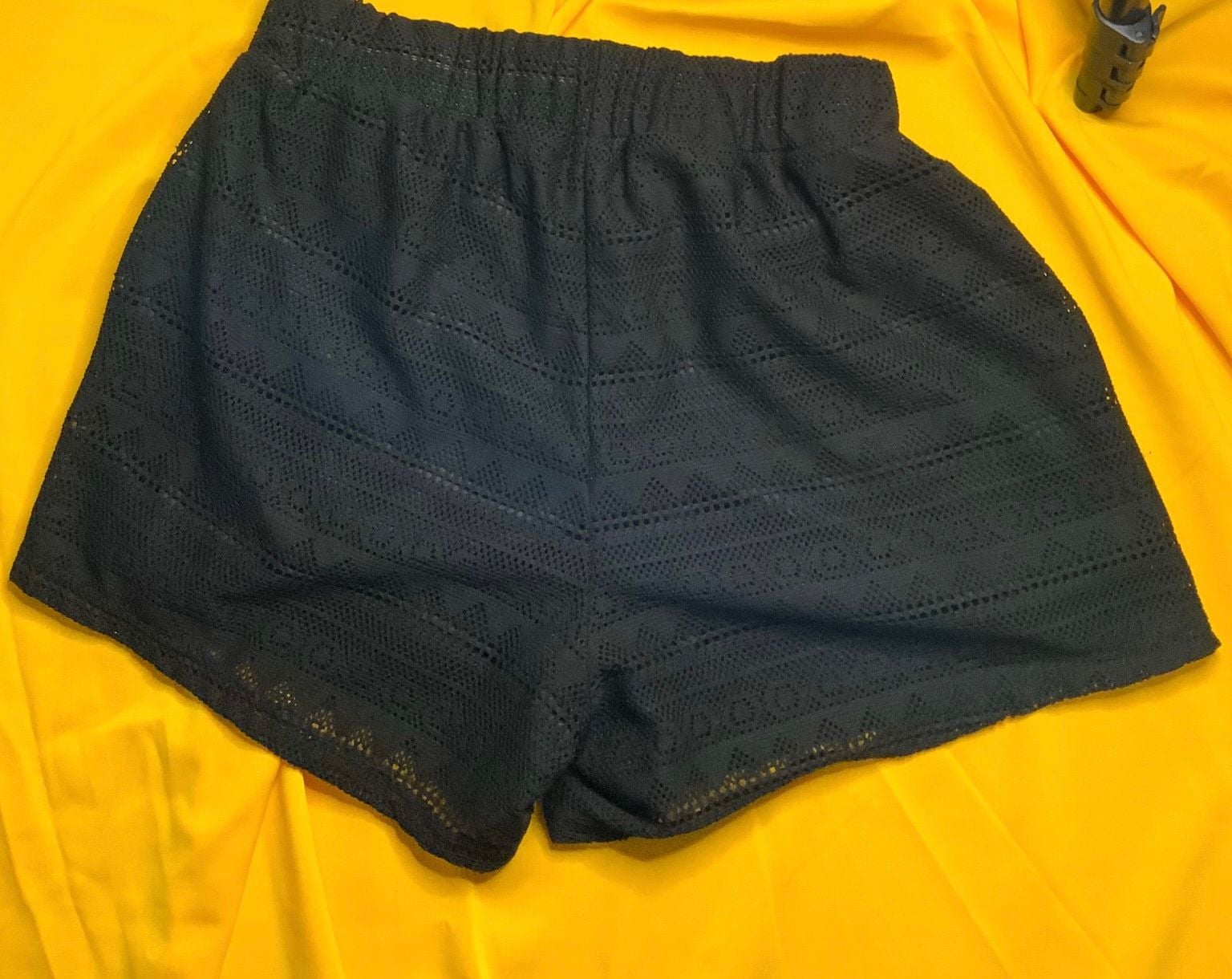 Ya Los Angeles Shorts Women Size S Black Lace Overlay 5