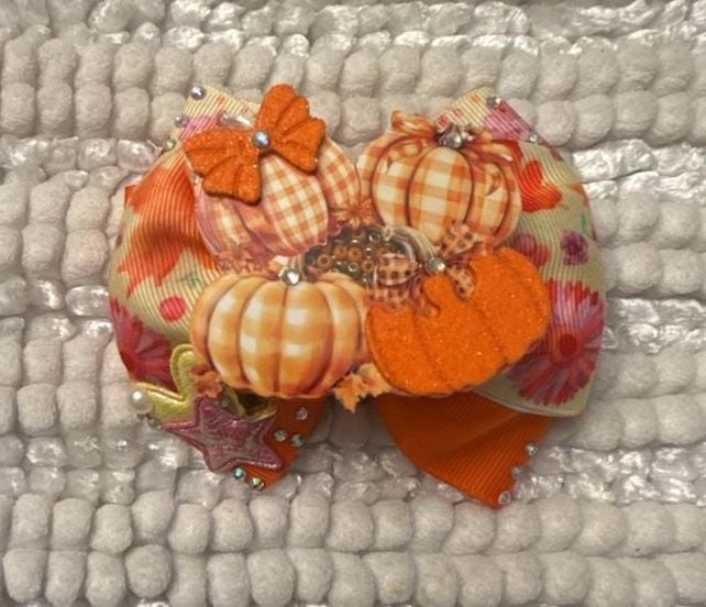 Turkey Day /pavo/ Bows for Girl, Lazos Para Niñas , Arcos/ Moños Babys Bows/ Lazos De Bebés/clay Center Bows/ Thanksgiving/acción De Gracias - 2