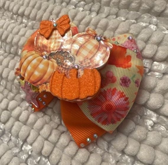 Turkey Day /pavo/ Bows for Girl, Lazos Para Niñas , Arcos/ Moños Babys Bows/ Lazos De Bebés/clay Center Bows/ Thanksgiving/acción De Gracias - 4
