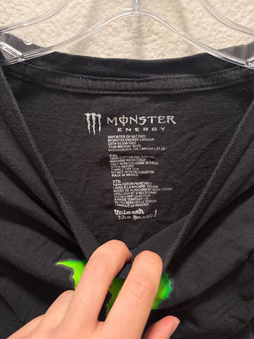 Monster Energy T-Shirt Size XXL Black Green Logo Graphic Tee 4
