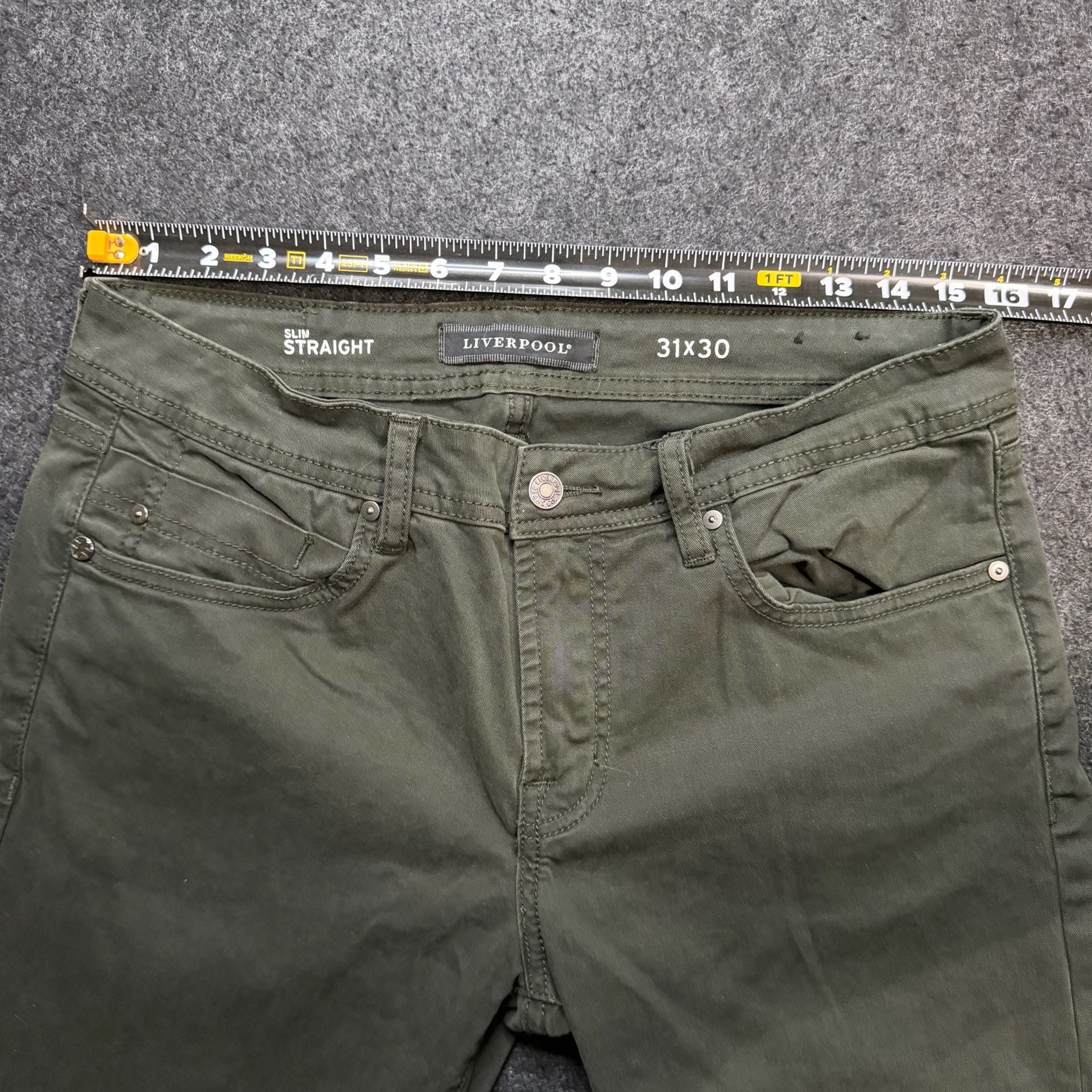 Liverpool Slim Straight Pants Size 31x30 Green 8