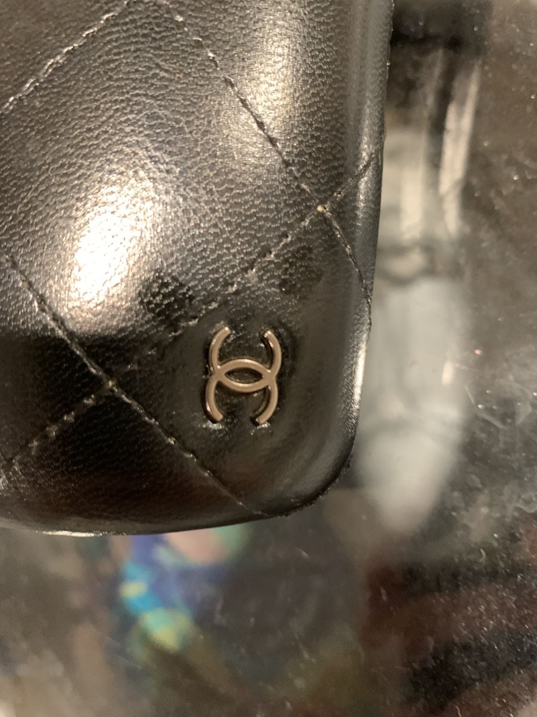 Chanel Quilted Eyeglasses Sunglasses Hard Case Black CC Logo 2