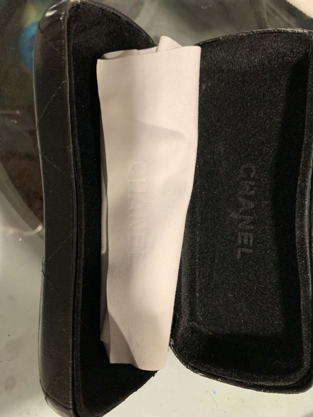 Chanel Quilted Eyeglasses Sunglasses Hard Case Black CC Logo 4