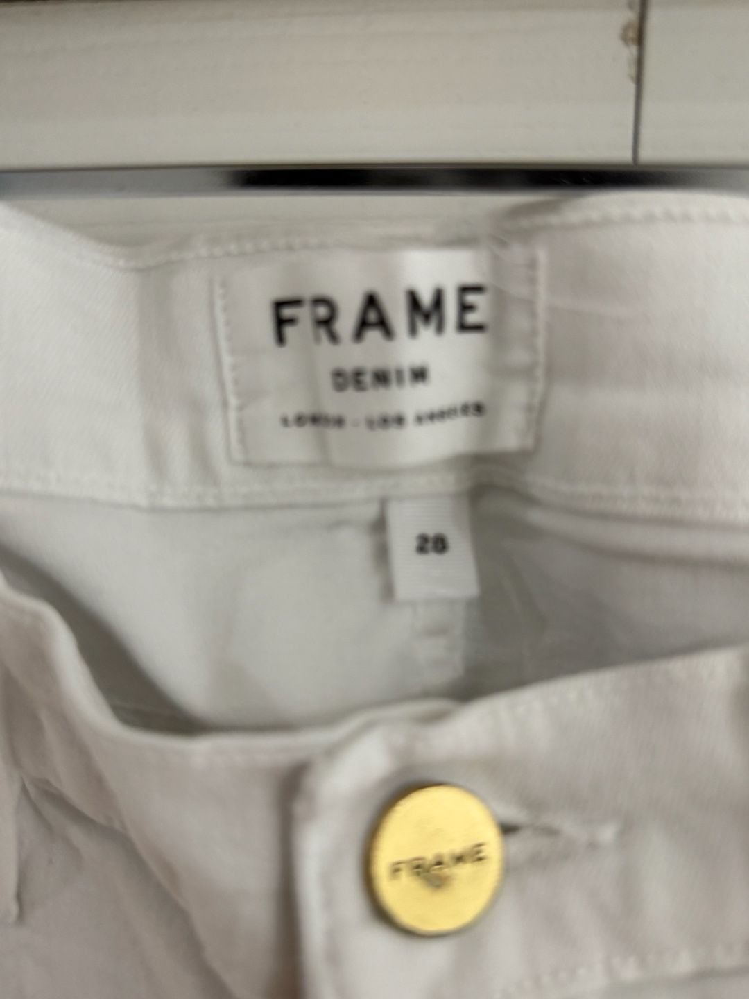 FRAME Le High Skinny Jeans Size 28 White Step Hem Denim 5