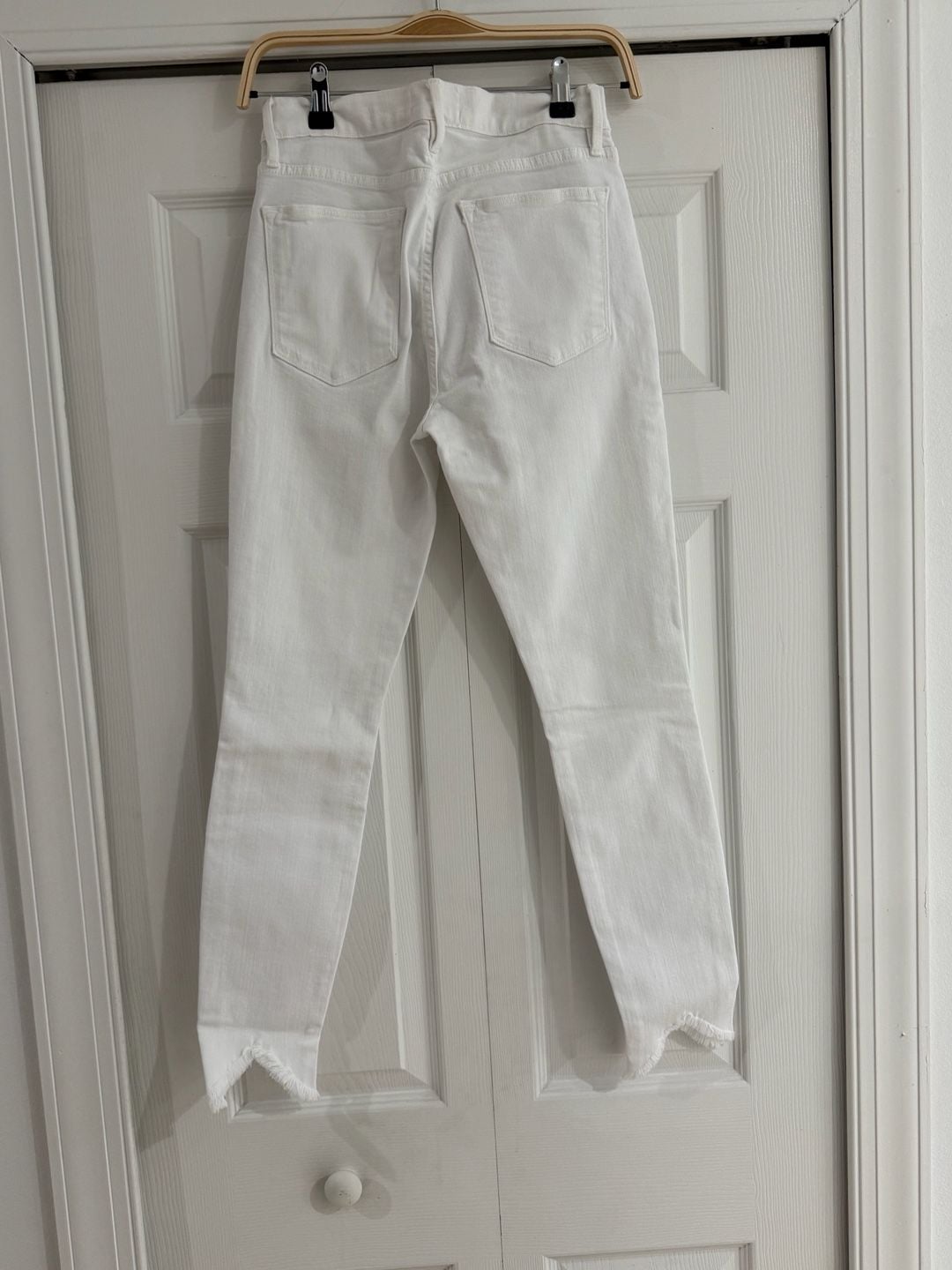 FRAME Le High Skinny Jeans Size 28 White Step Hem Denim 6