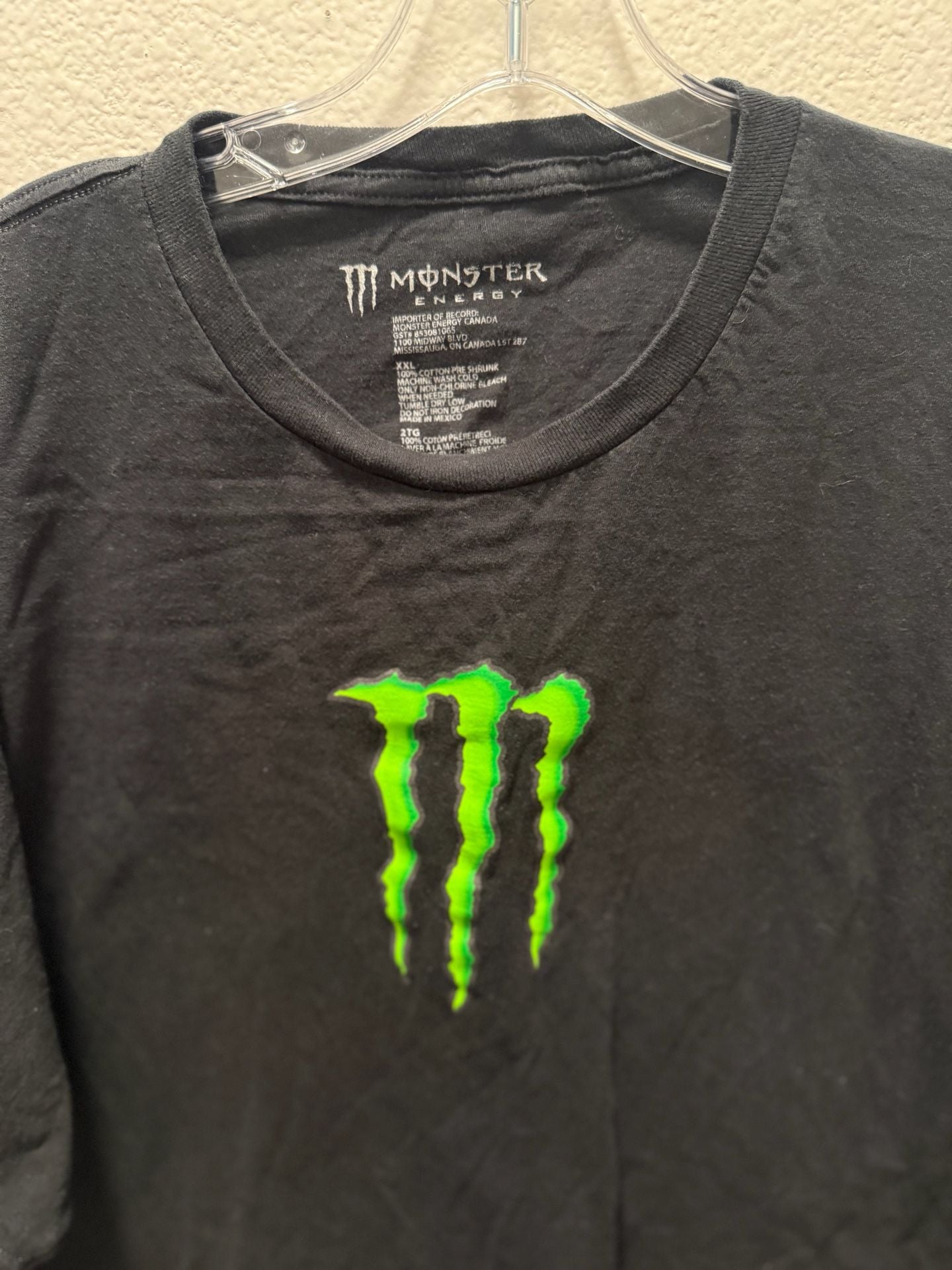 Monster Energy T-Shirt Size XXL Black Green Logo 3