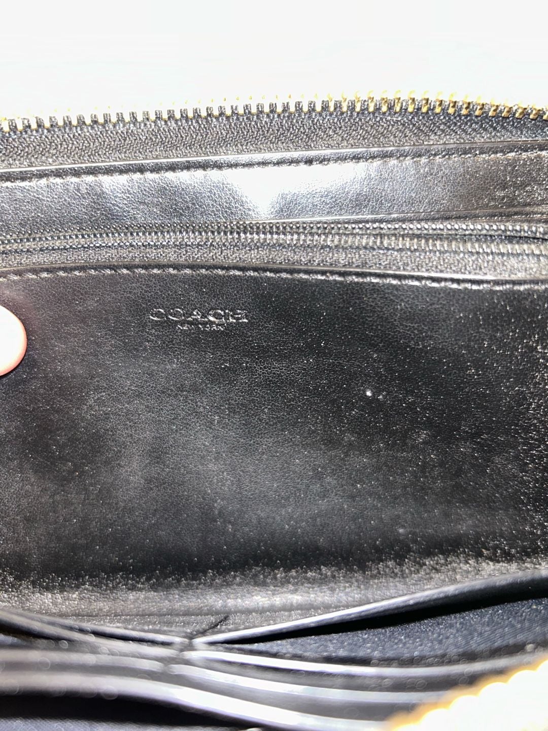 Authentic Coach Quilted Black Leather Zip Around Wallet 6