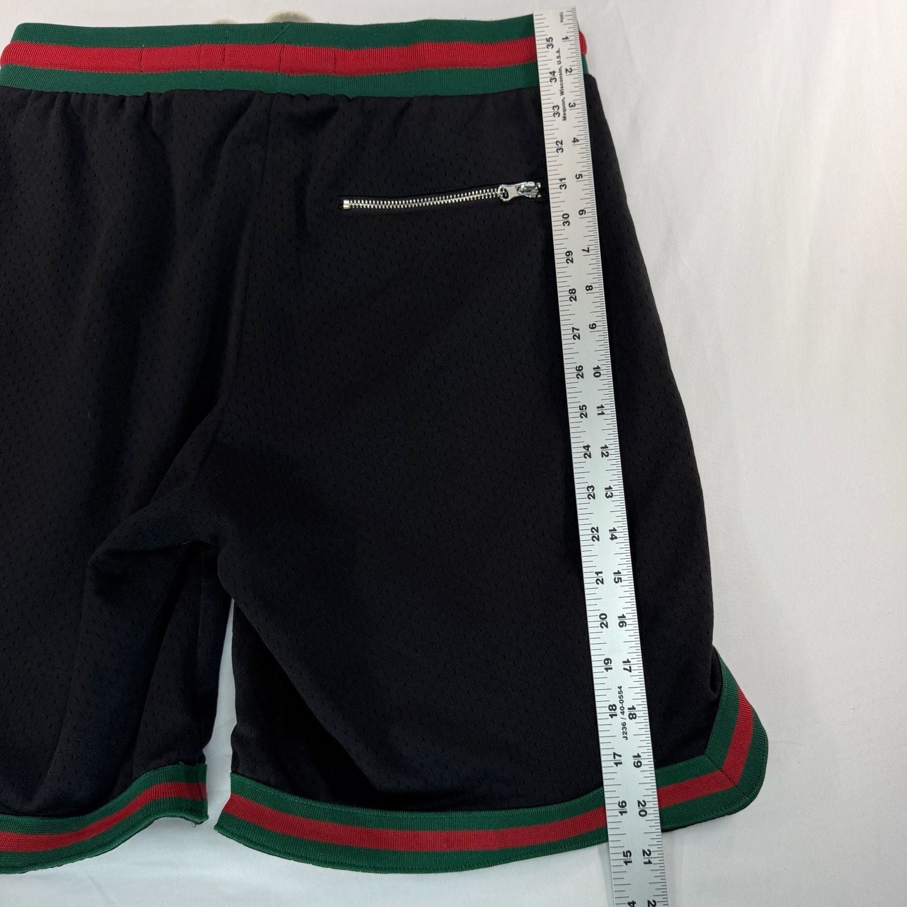 Bascom Projects 1993 Mens M Mesh Basketball Shorts Black Red Green Zip Pockets
 7
