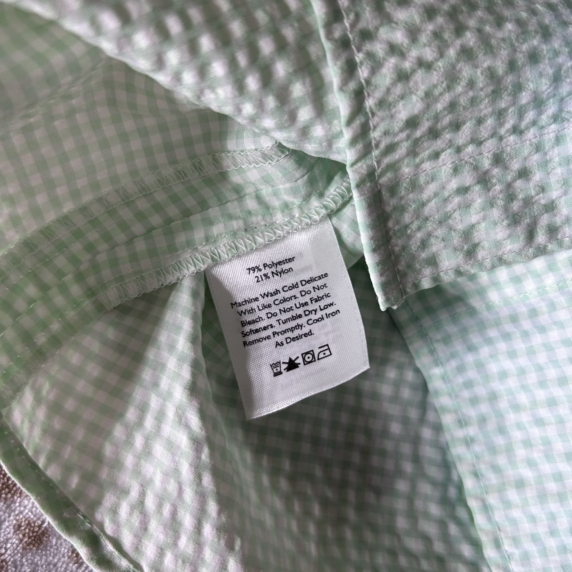 Eddie Bauer Gingham Button-Down Shirt Size XL Mint Green 7