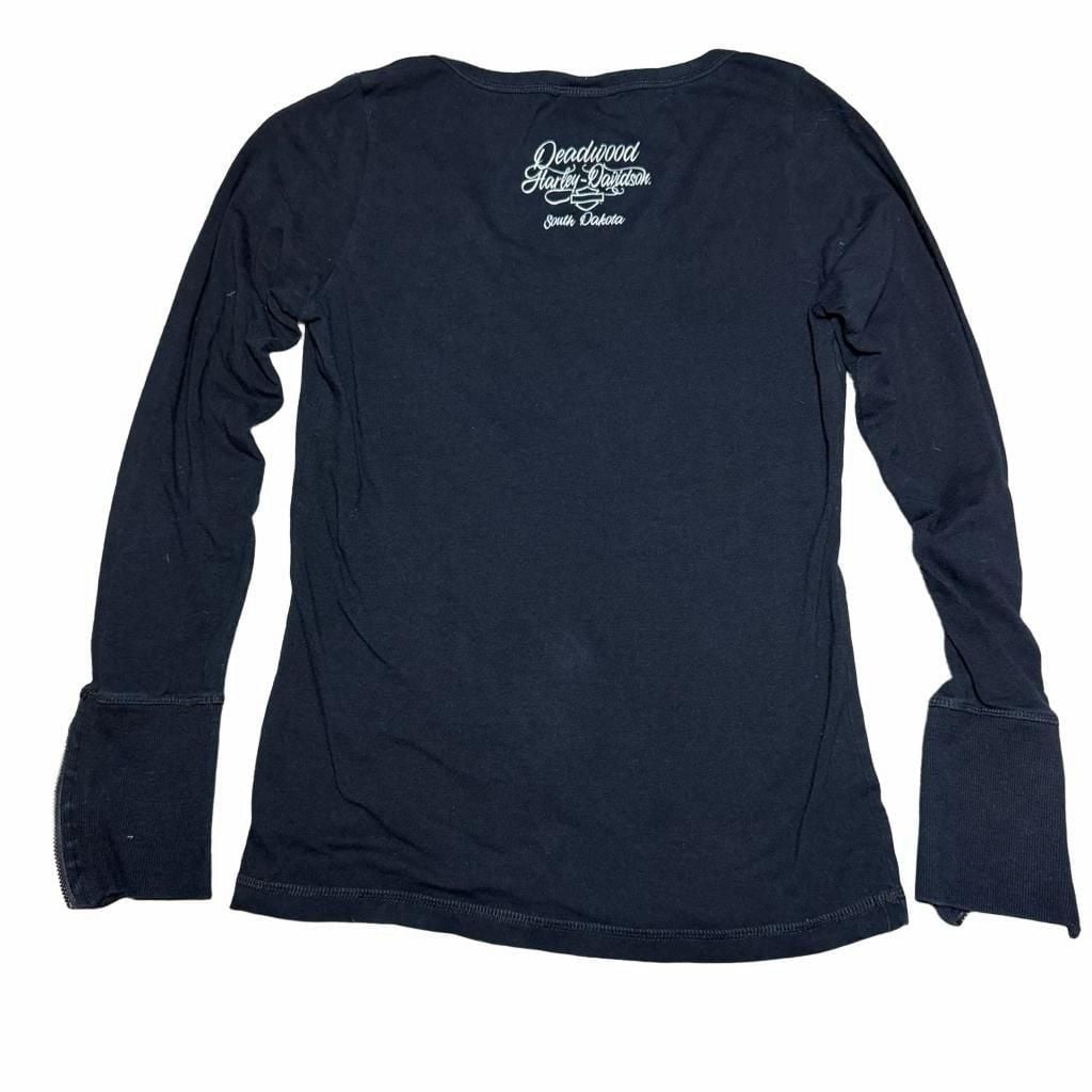 Harley-Davidson Long Sleeve Shirt Size Medium Black Deadwood 3