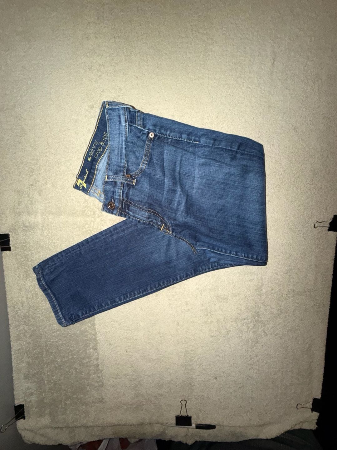 7 For All Mankind The Skinny Crop & Roll Jeans Size 29 12