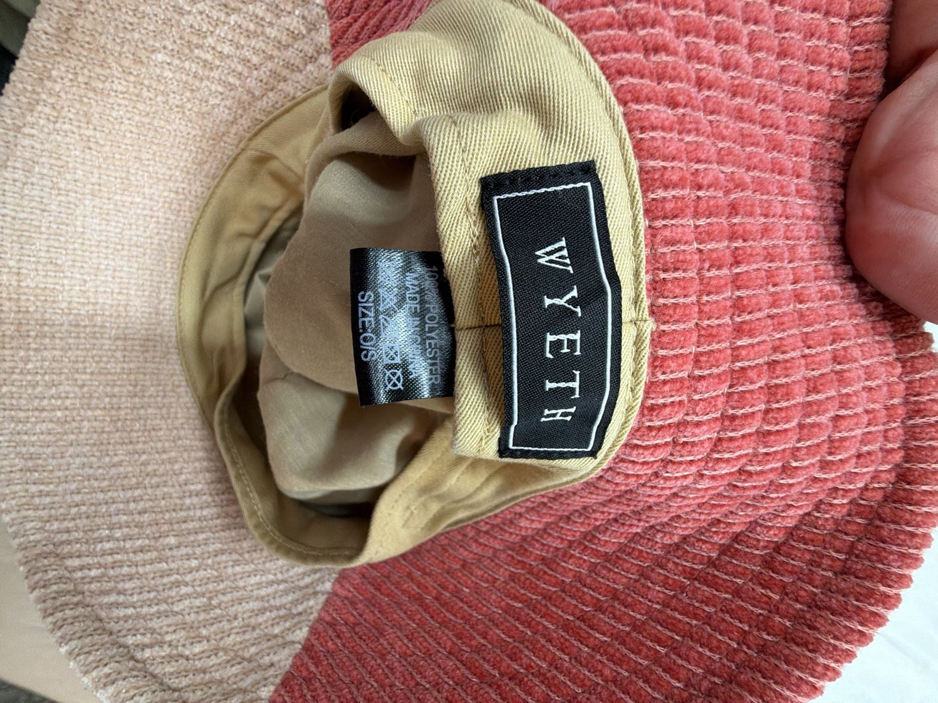 Wyeth Corduroy Bucket Hat Size O/S Multi Color Pieced 4
