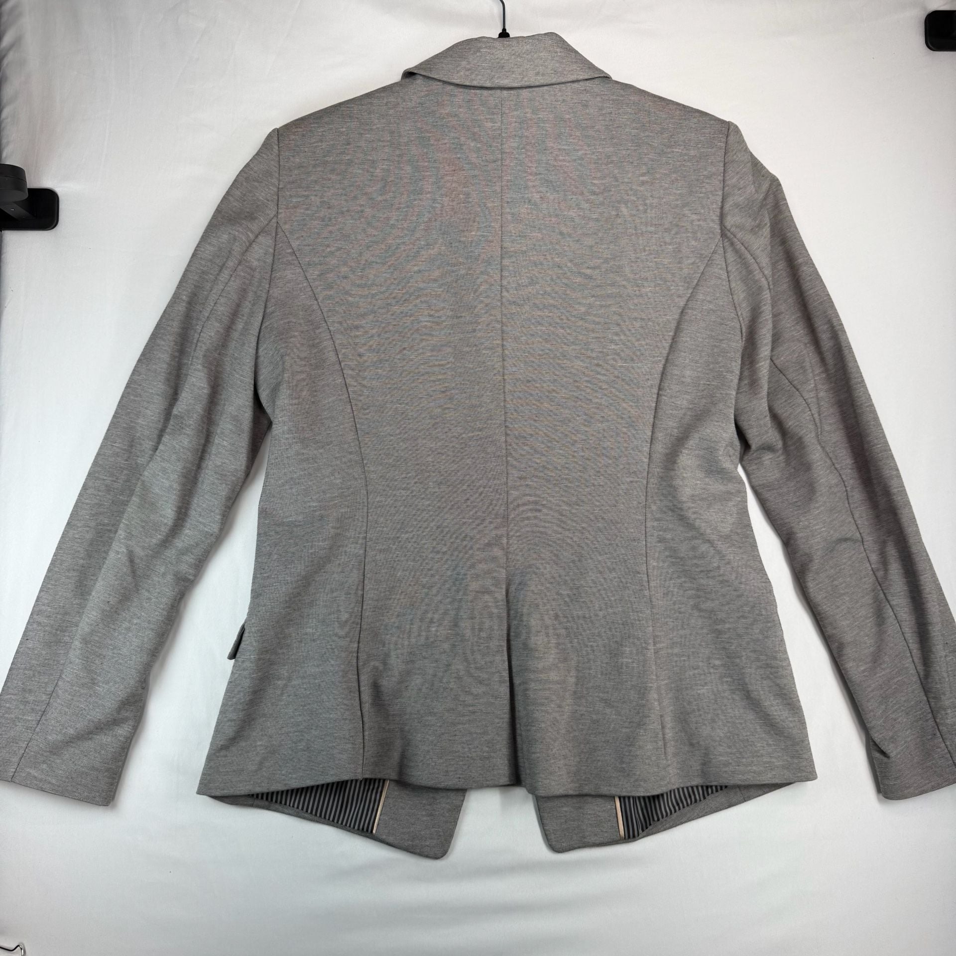 H&M Blazer Size US 12 Gray Lined Single Button Flap Pockets 4