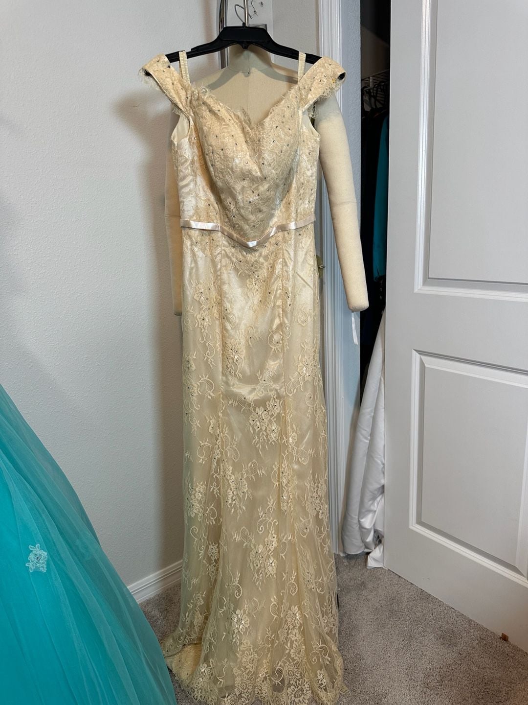 Morilee Champagne Lace Mermaid Evening Dress. . Missing Label 3