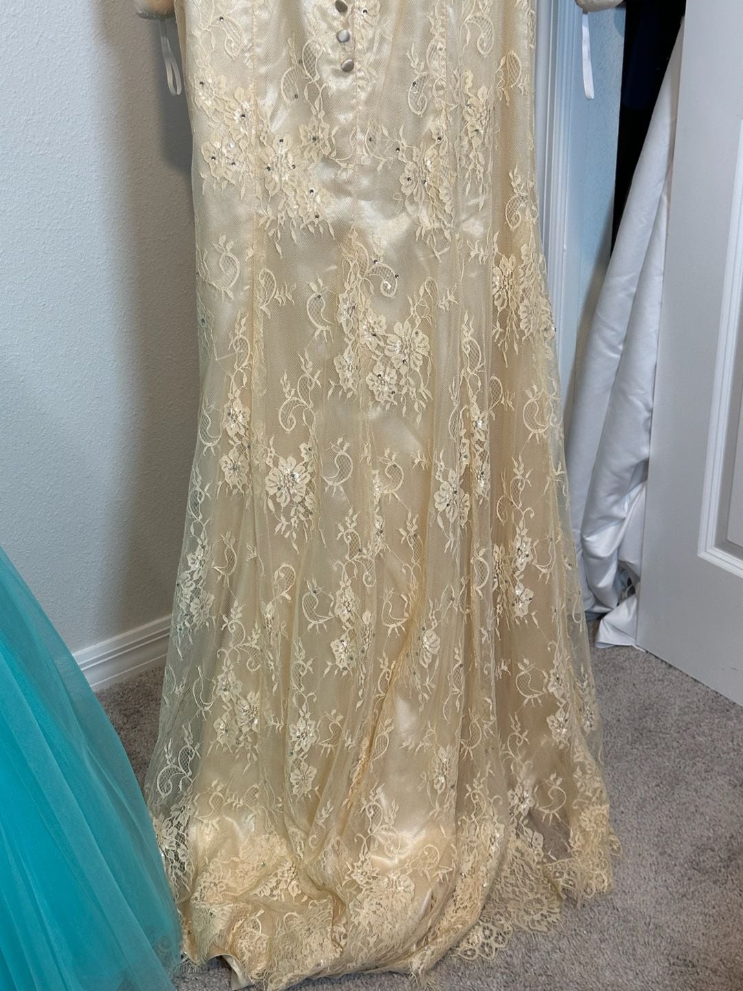 Morilee Champagne Lace Mermaid Evening Dress. . Missing Label 7