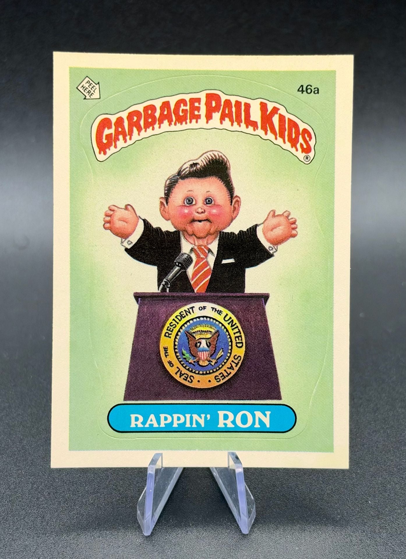 Topps Garbage Pail Kids 1985 2nd Series 46a Rappin Ron Trading Card RARE MINT 2