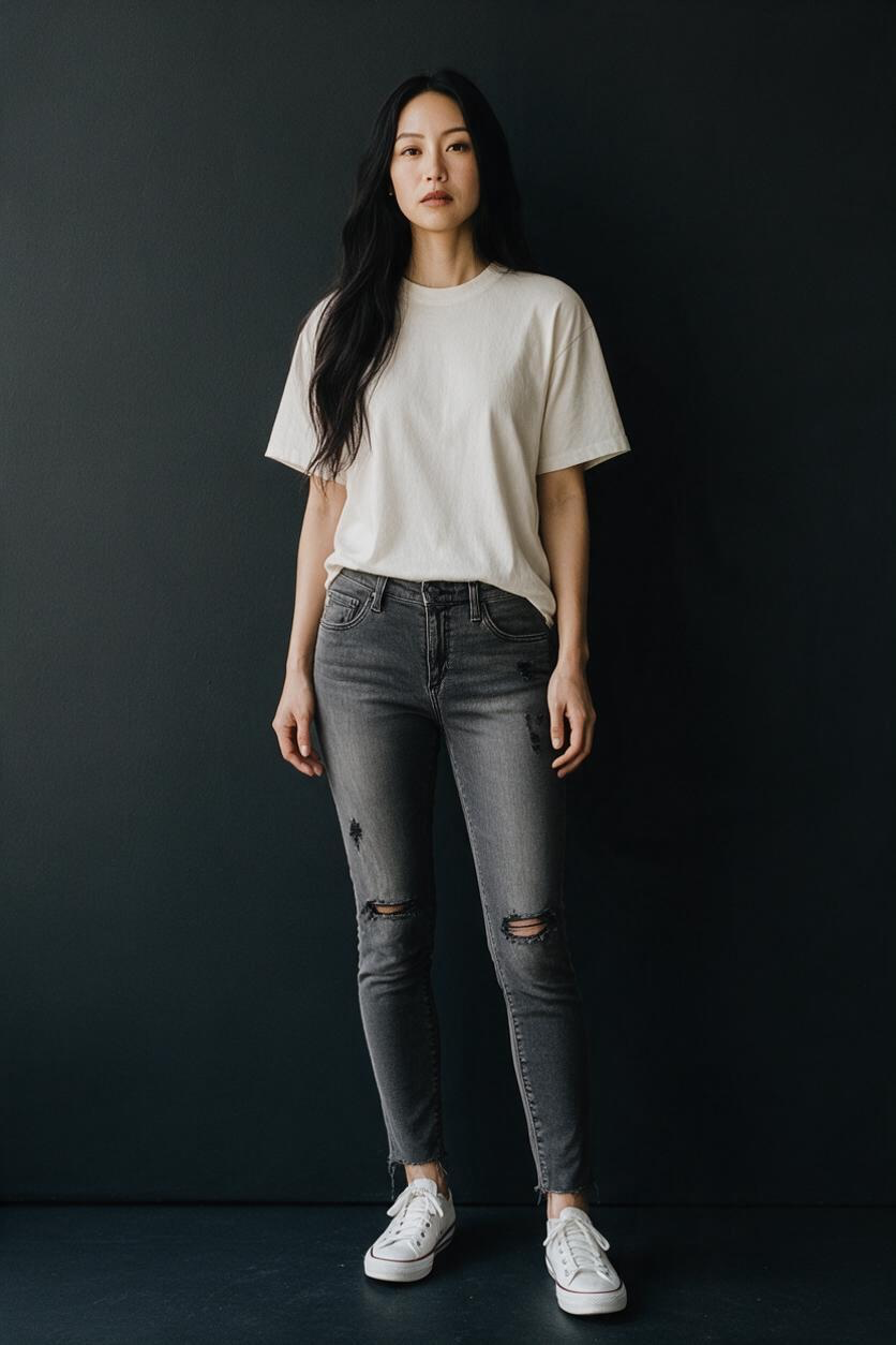 AG Jeans The Legging Ankle Super Skinny Jeans Size 29R Gray Distressed 2