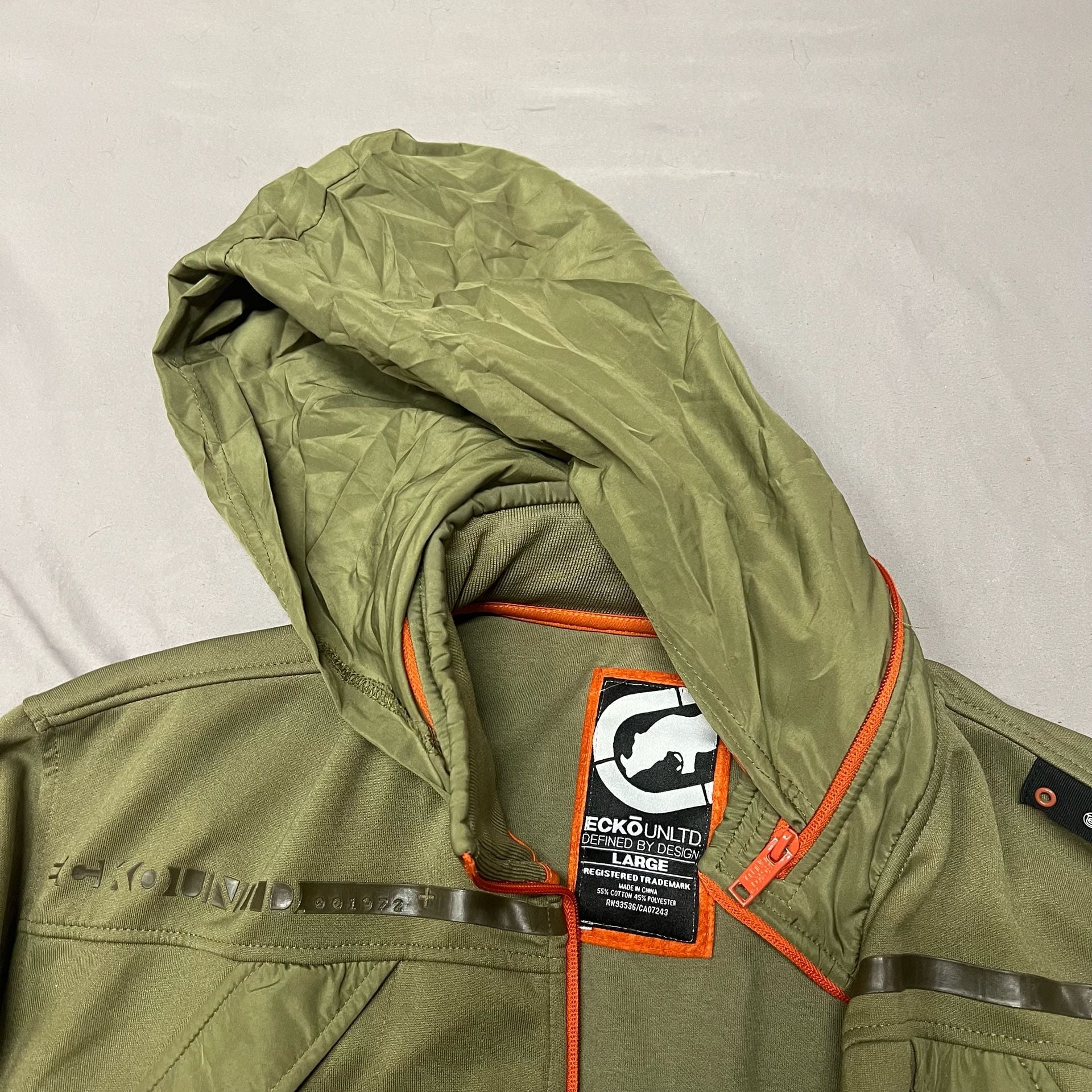 Ecko Unltd. Jacket Size Large Olive Green Full Zip Utility Track Jacket 7