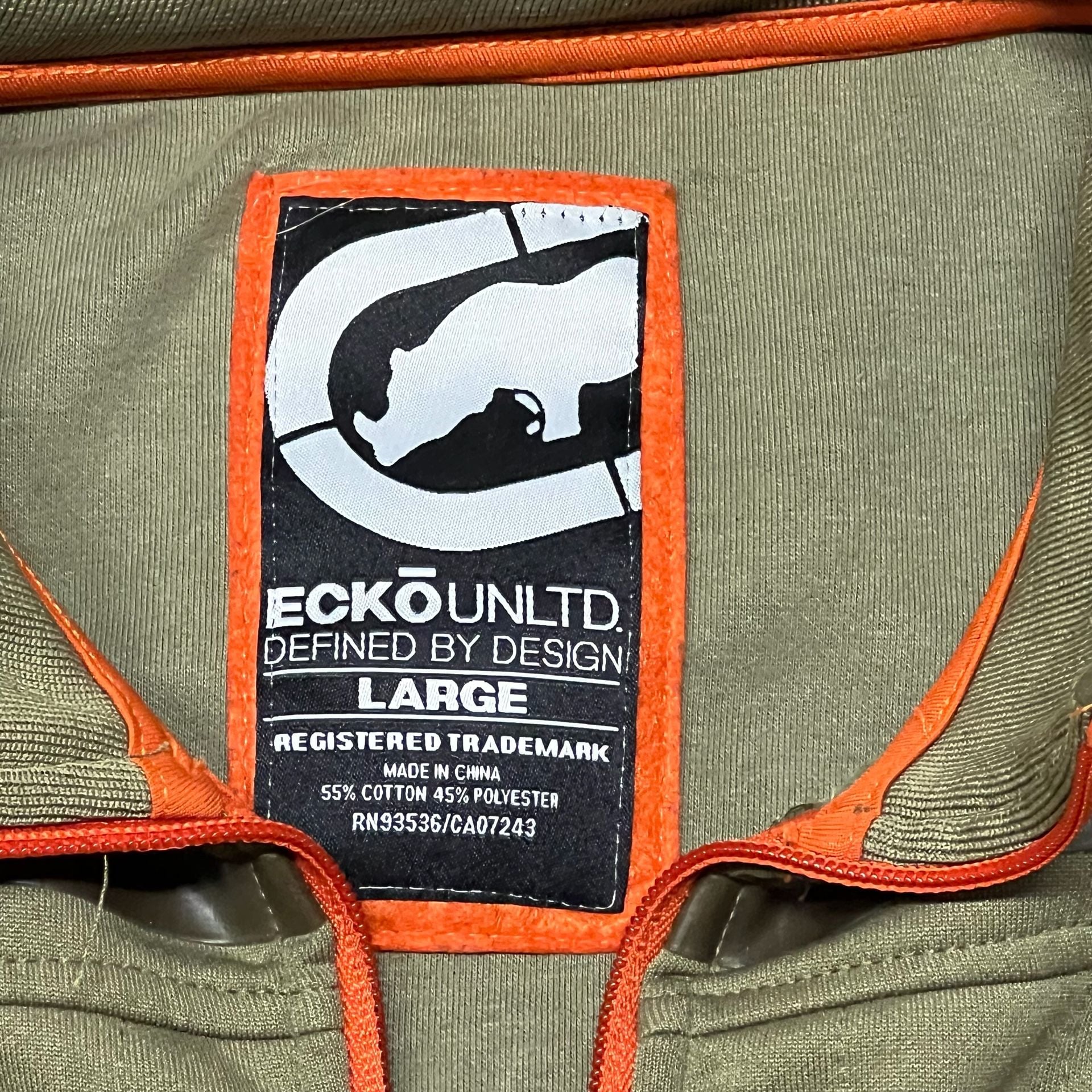 Ecko Unltd. Jacket Size Large Olive Green Full Zip Utility Track Jacket 16