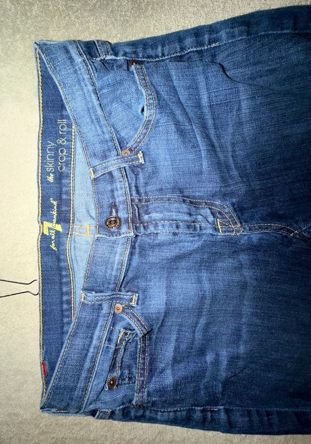 7 For All Mankind The Skinny Crop & Roll Jeans Size 29 3