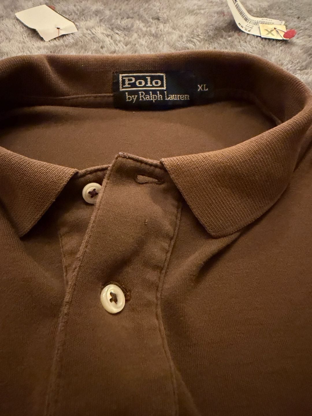 100% cotton Polo Ralph Lauren Polo Shirt Size XL Brown Short Sleeve 3