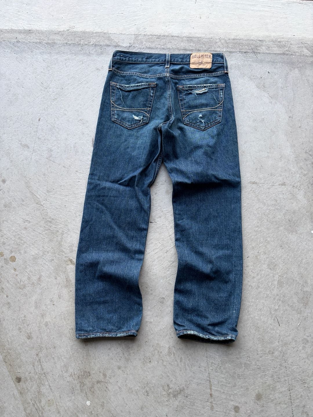 Hollister Distressed Jeans Size 30x30 Blue Denim Button Fly 5