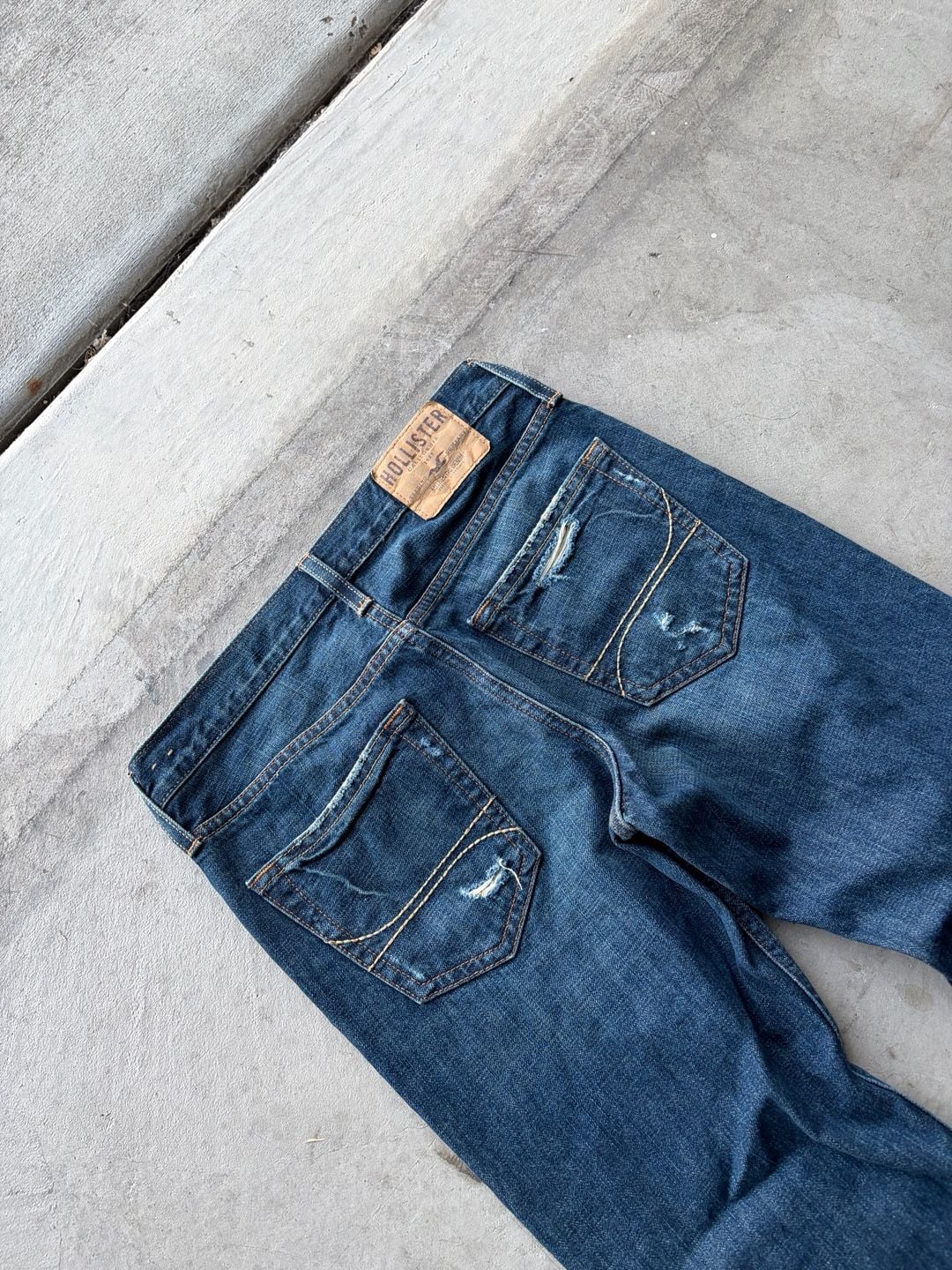 Hollister Distressed Jeans Size 30x30 Blue Denim Button Fly 6