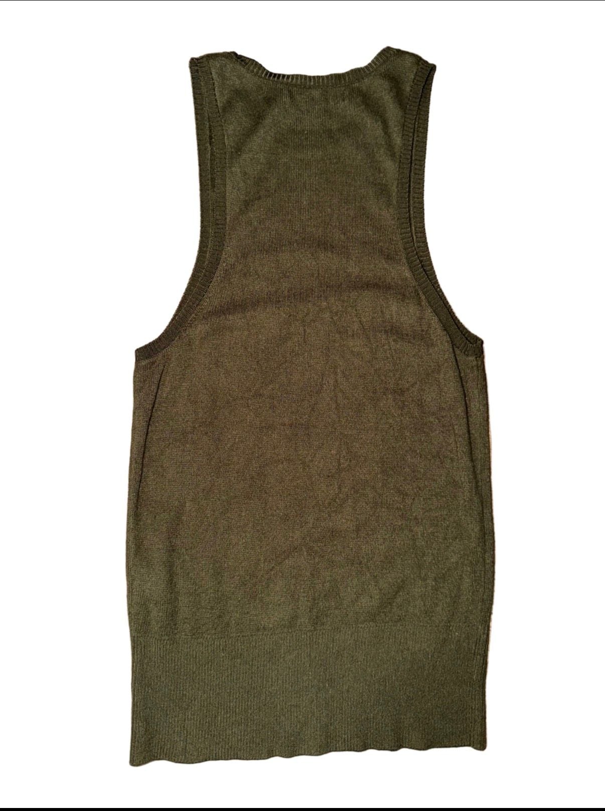 Banana Republic Milano Halter Knit Tank Top – Olive Green, Small 3