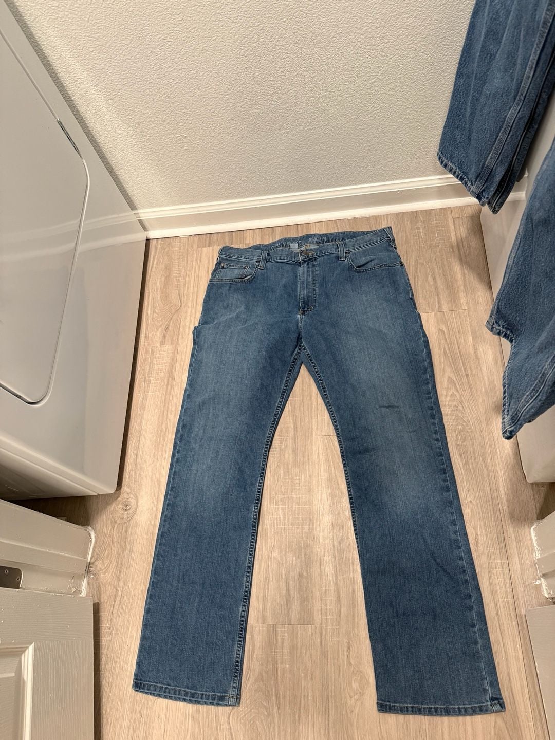 Carhartt Rugged Flex Relaxed Fit Jeans Size 38x32 Blue Denim Straight Leg 2