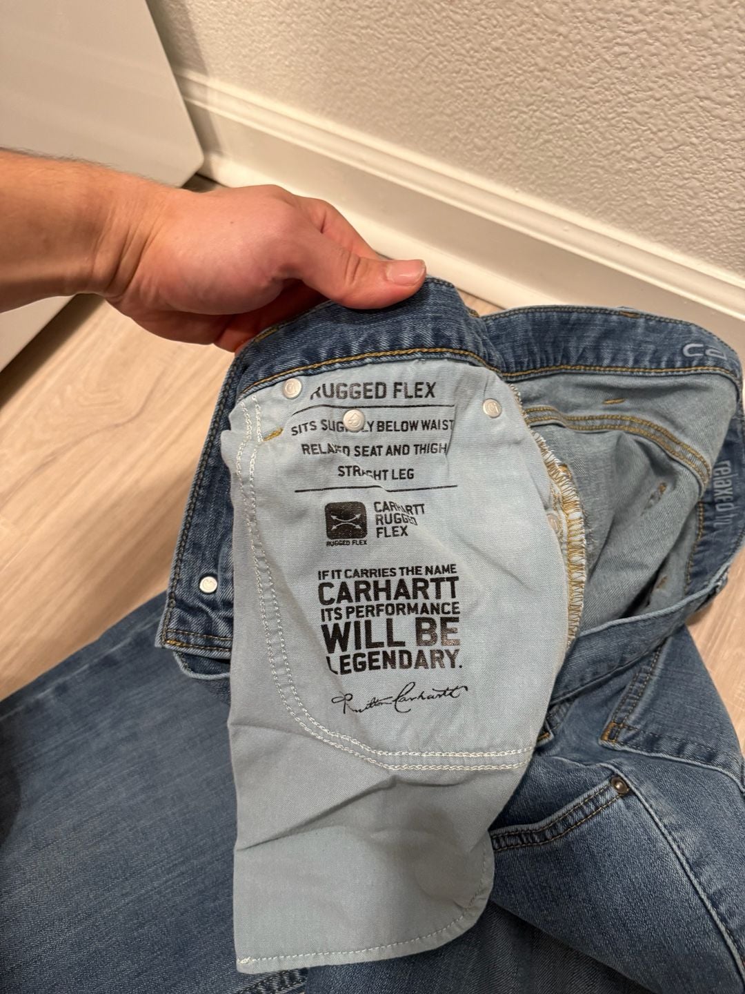 Carhartt Rugged Flex Relaxed Fit Jeans Size 38x32 Blue Denim Straight Leg 4
