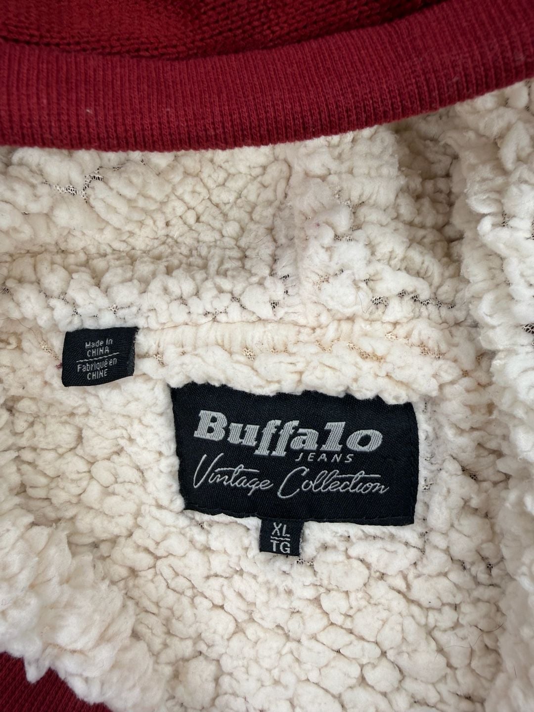Buffalo David Bitton Full Zip Sherpa Lined Hoodie XL Red Vintage Collection 3