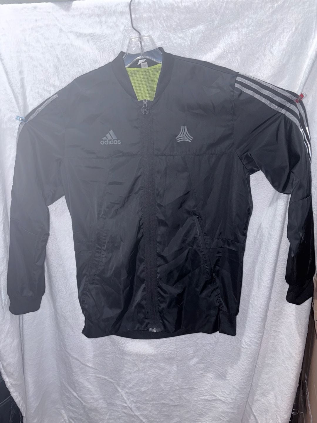 Adidas Jacket Size M Black Track Windbreaker Full Zip 2