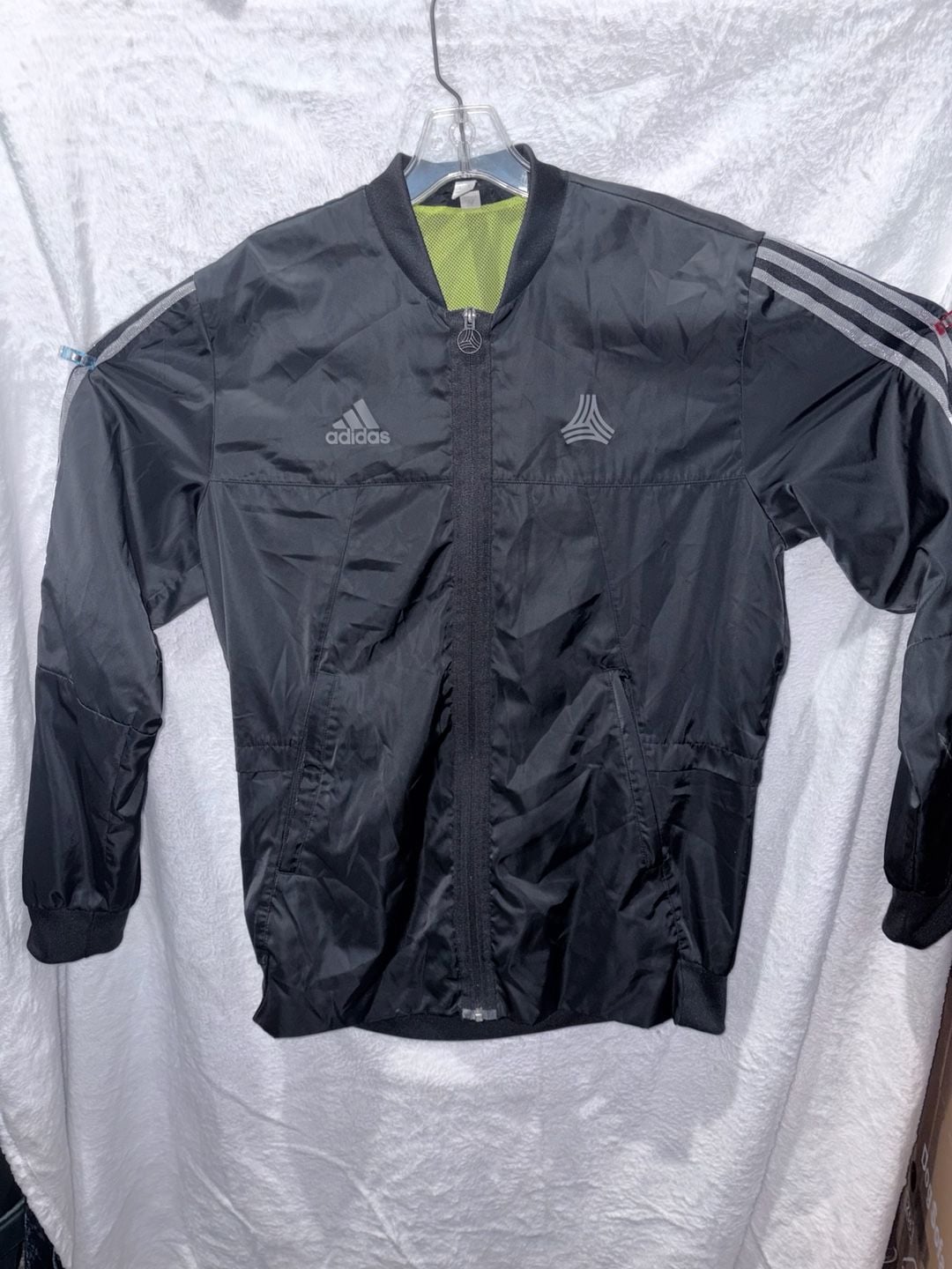 Adidas Jacket Size M Black Track Windbreaker Full Zip 3