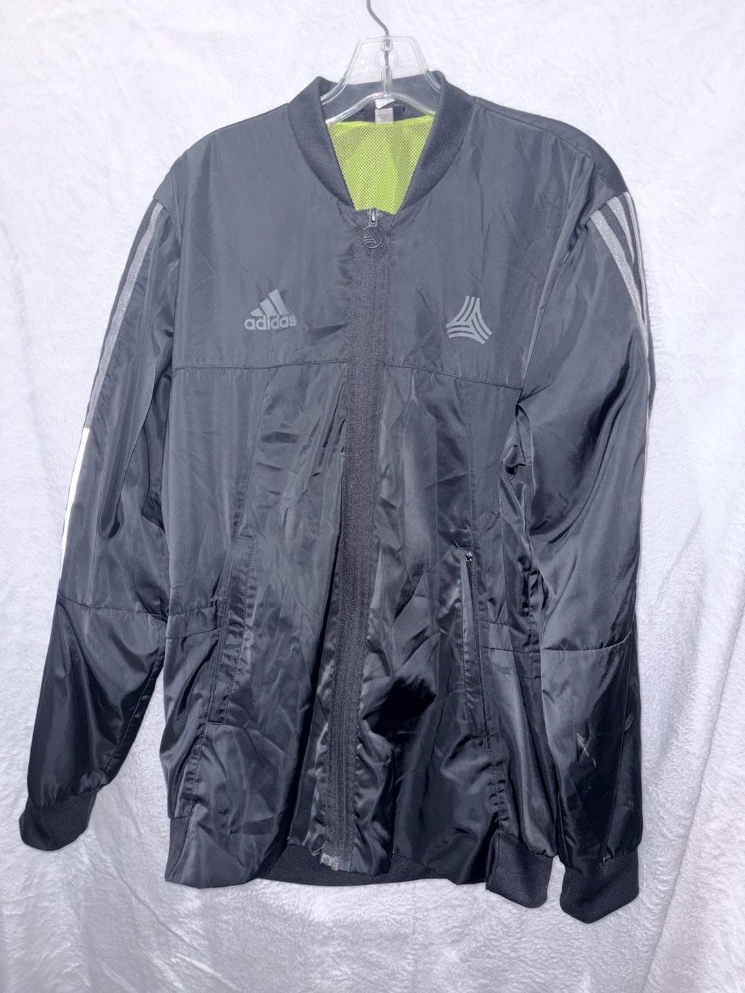 Adidas Jacket Size M Black Track Windbreaker Full Zip 4