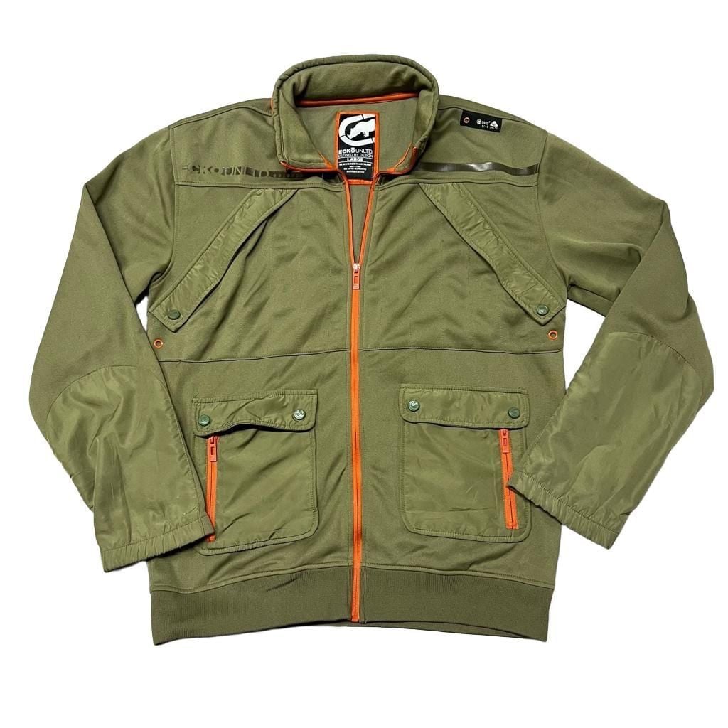 Ecko Unltd. Jacket Size Large Olive Green Full Zip Utility Track Jacket 2