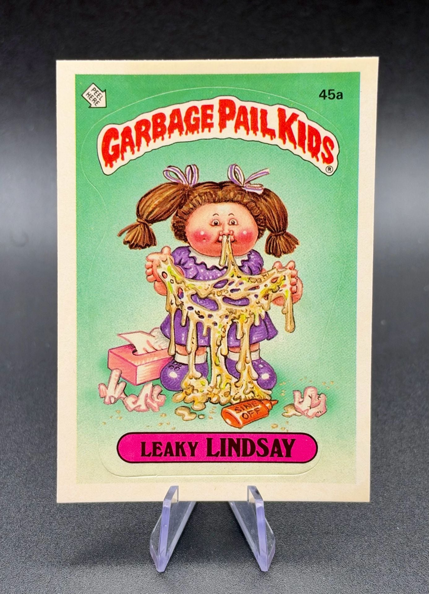 Topps Garbage Pail Kids 1985 2nd Series Leaky Lindsay 45a Trading Card RARE MINT 2
