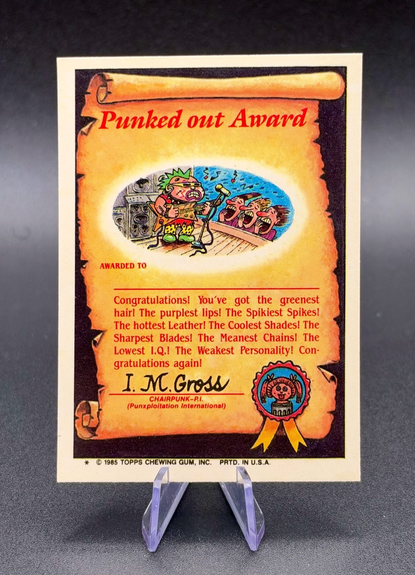 Topps Garbage Pail Kids 1985 2nd Series Leaky Lindsay 45a Trading Card RARE MINT 3