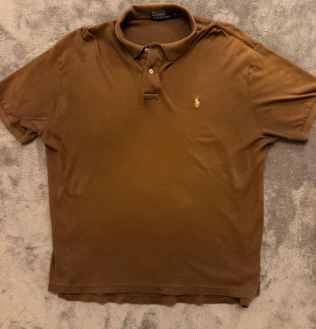 100% cotton Polo Ralph Lauren Polo Shirt Size XL Brown Short Sleeve 2