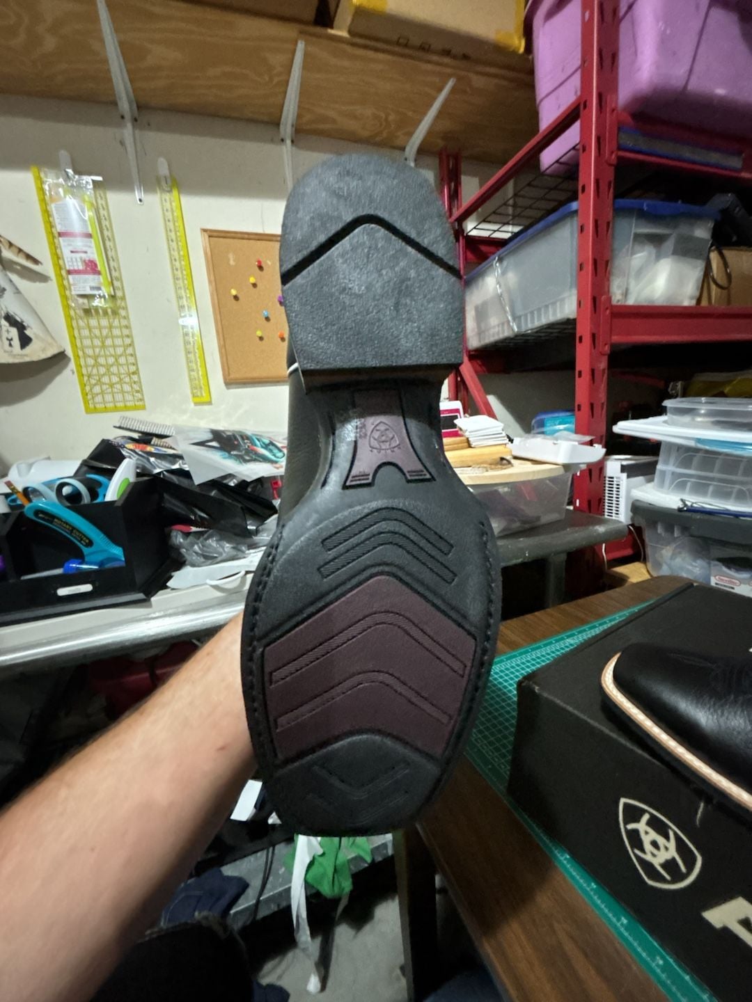 Ariat Quickdraw Western Boots Size 12 EE Wide Black Washed Adobe 8