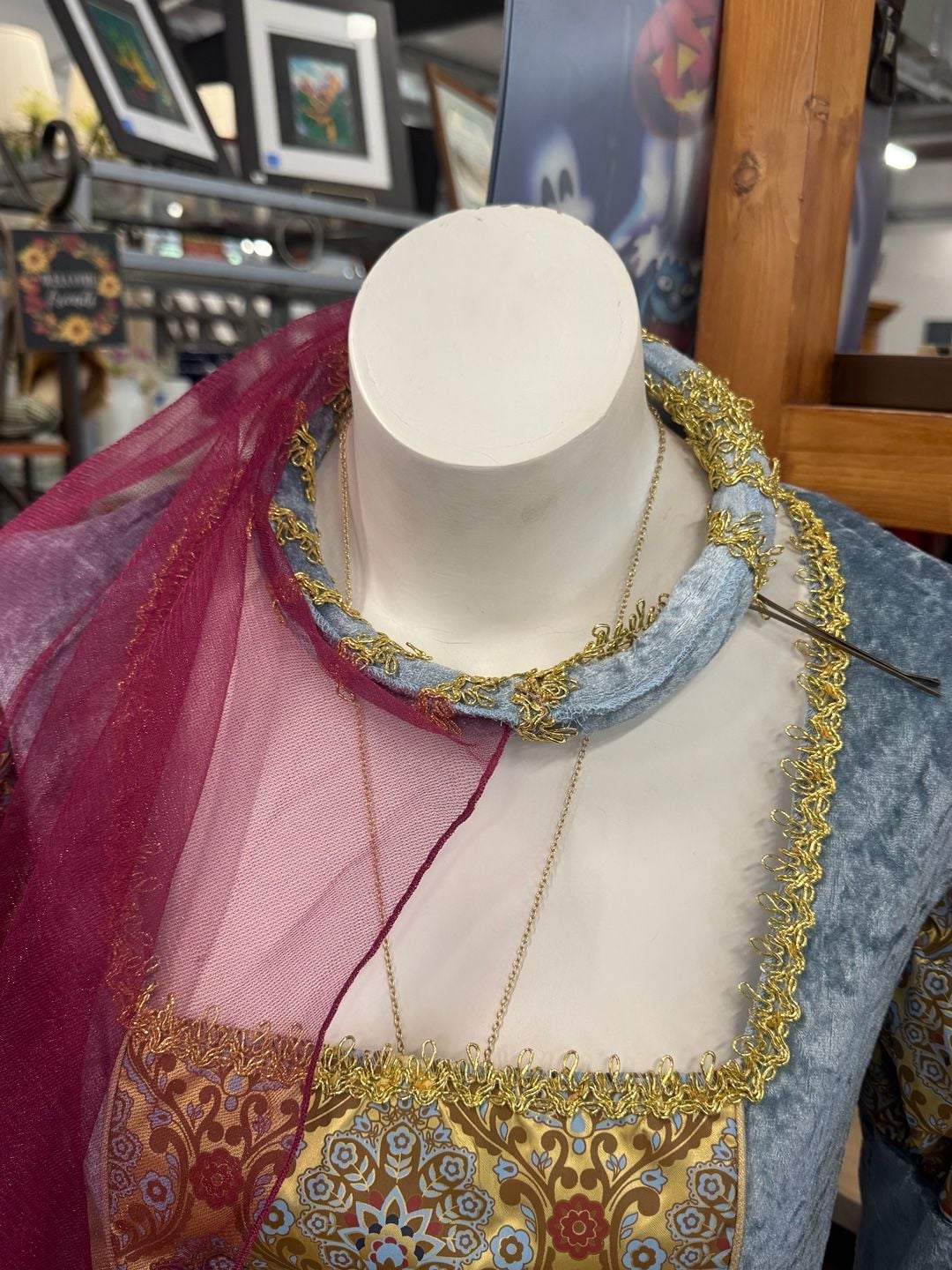 In Character Maid Marian Costume Blue Renaissance Medieval Gown 6