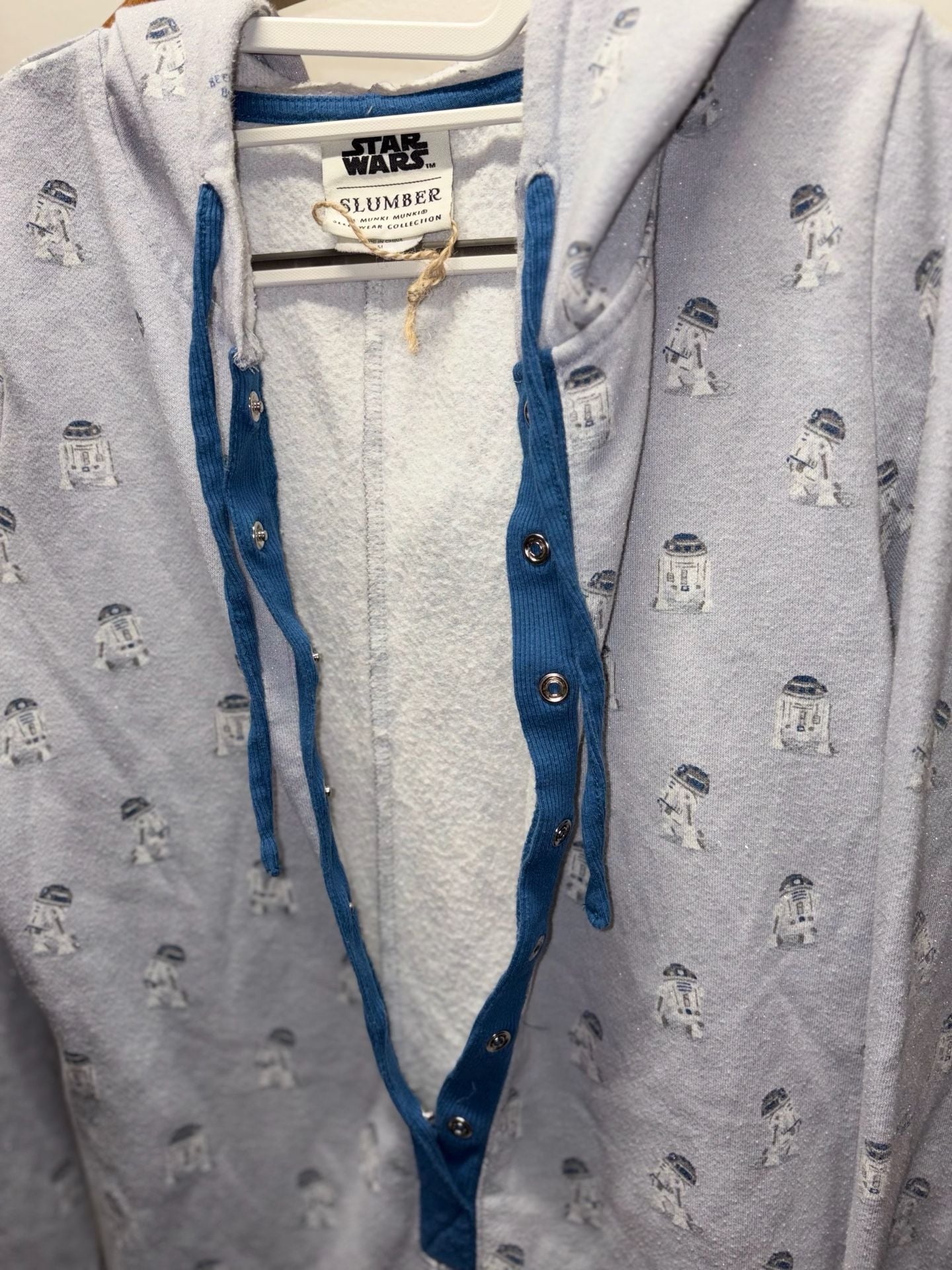 Star Wars Slumber R2D2 Suit Size M Gray Pajamas 6