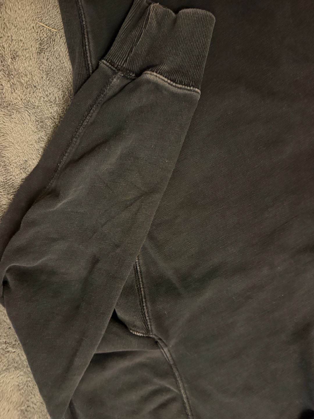 Distressed American Eagle Outfitters VINTAGE TAG Henley Sweatshirt Size L Black 7