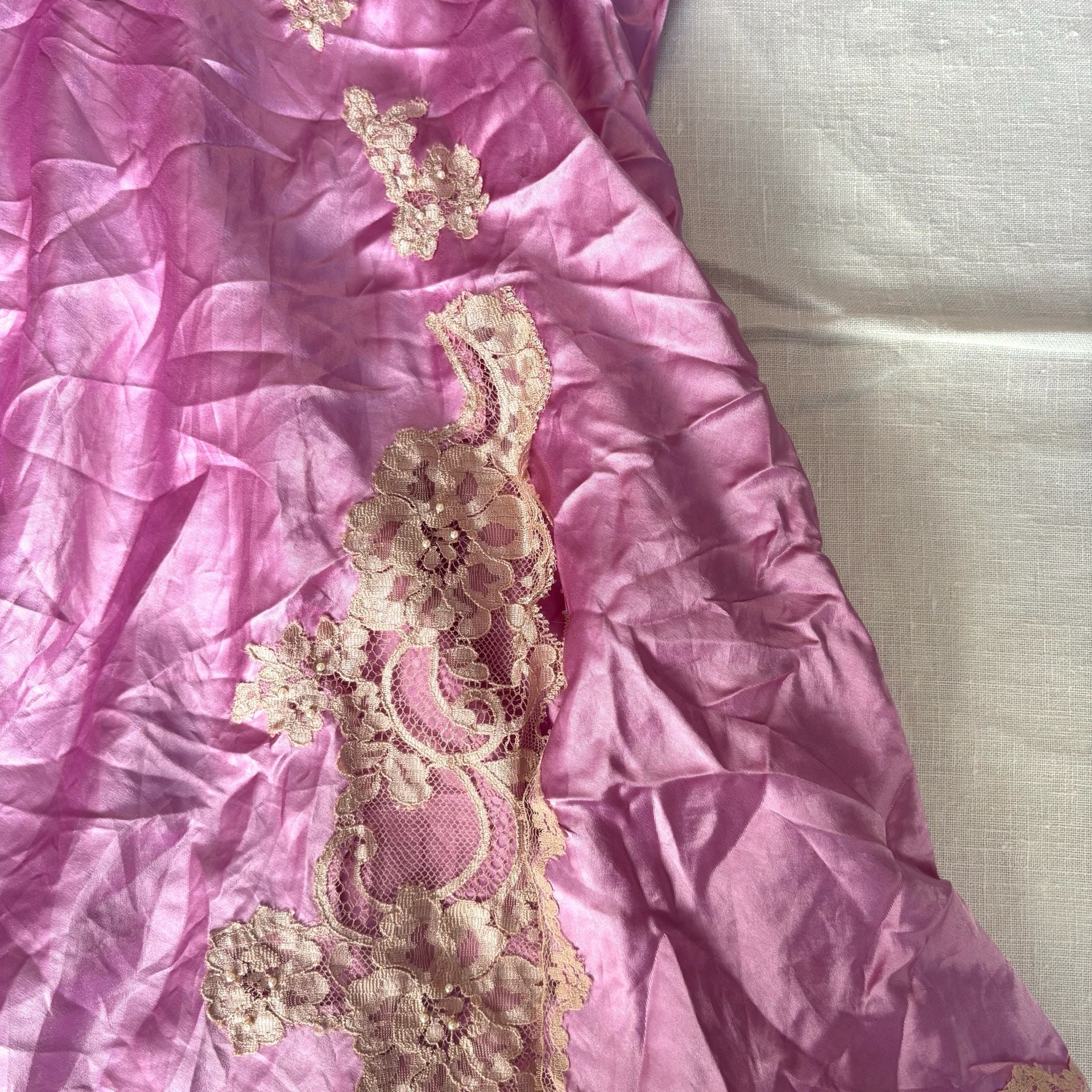 Victoria's Secret Slip Dress Size S Purple Satin Lace 3